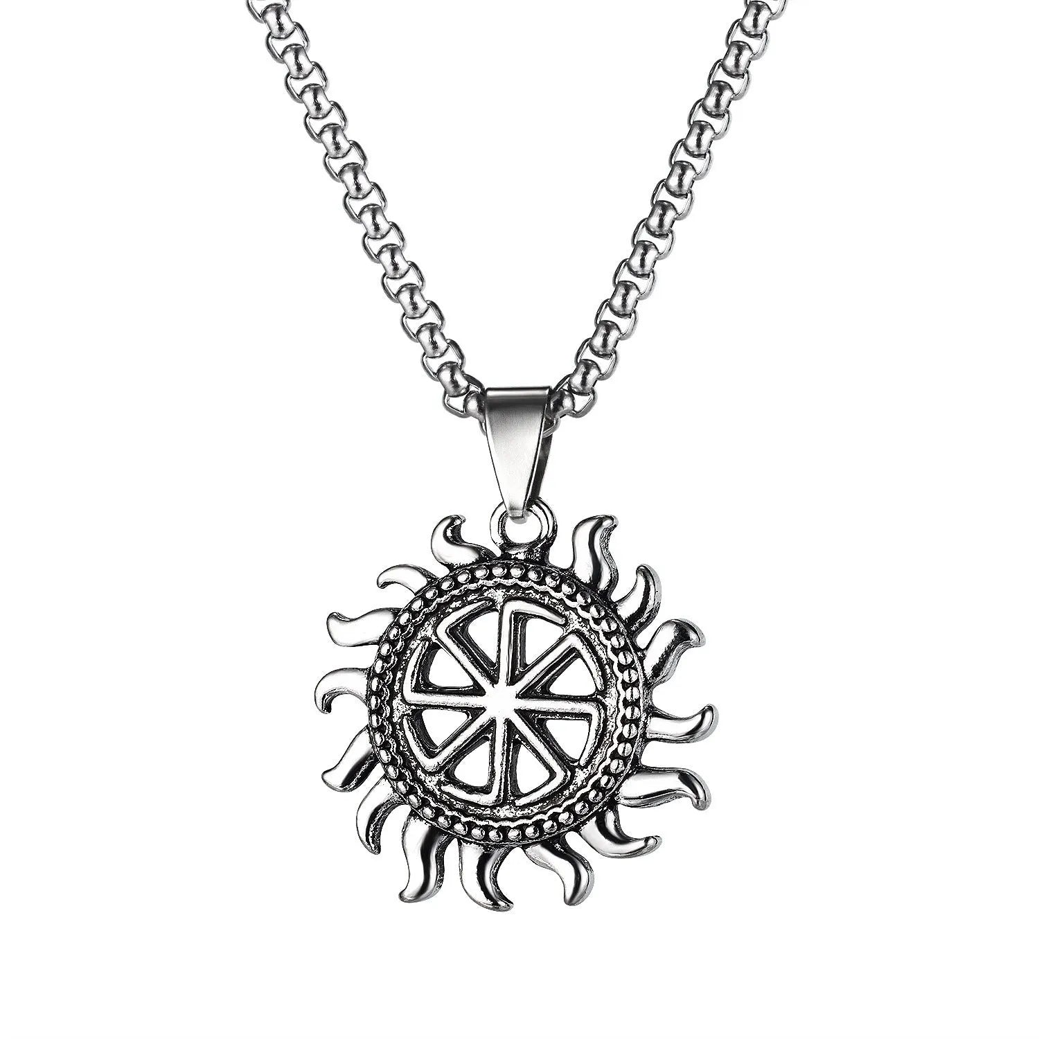 Men's stainless steel skull necklace with electroplated silver finish and alloy pendant