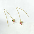 Bird hanging earrings with zirconium wings in blue, red, or red lvzuan colours