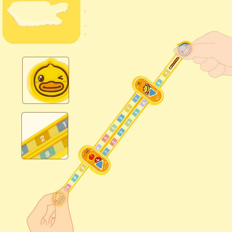 Yellow plastic digital decomposition ruler for children's maths learning, 24.5 cm long.