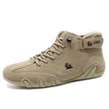 Men's Octopus high top shoes in khaki, grey, or black with rubber sole and microfiber upper