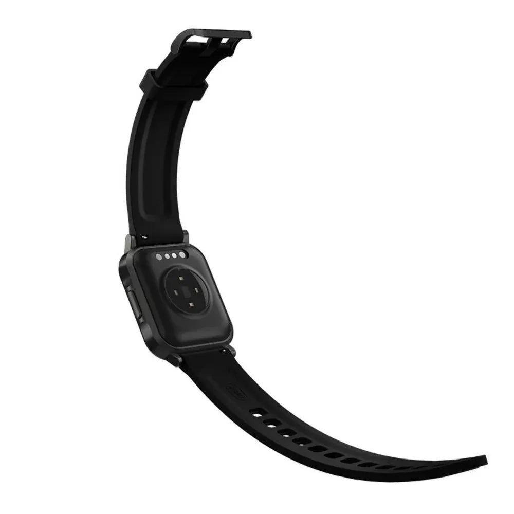 Black waterproof smart bracelet with 1.4-inch screen on a silicone wrist strap.