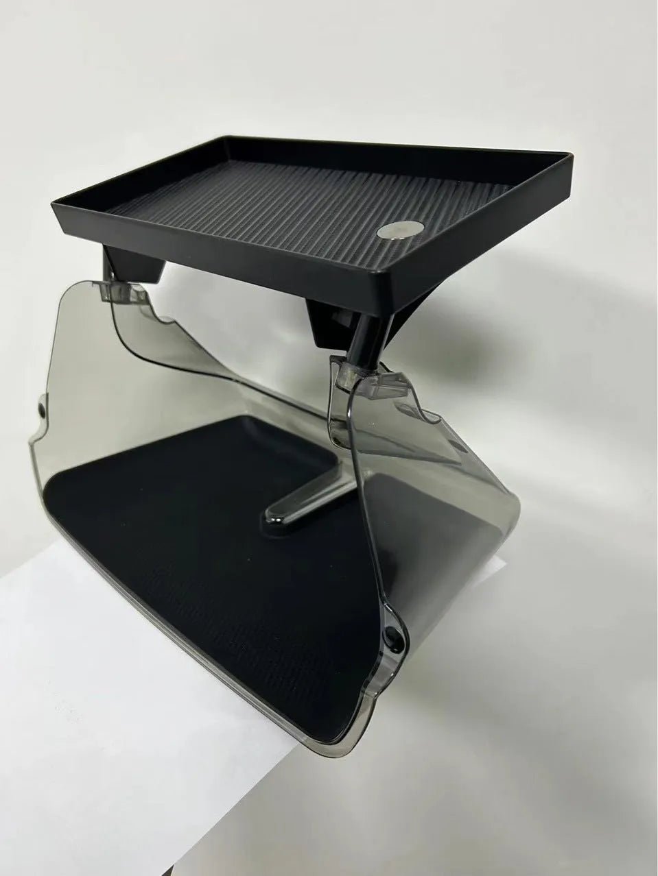 Black ABS plastic storage box for under the Tesla Model 3 and Y centre touchscreen.
