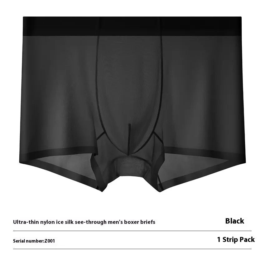 Men's Ice Silk boxer briefs in solid colours showing seamless, ultra-thin design