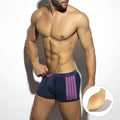 Polka dot print swimming trunks with quick-dry fabric in briefs style