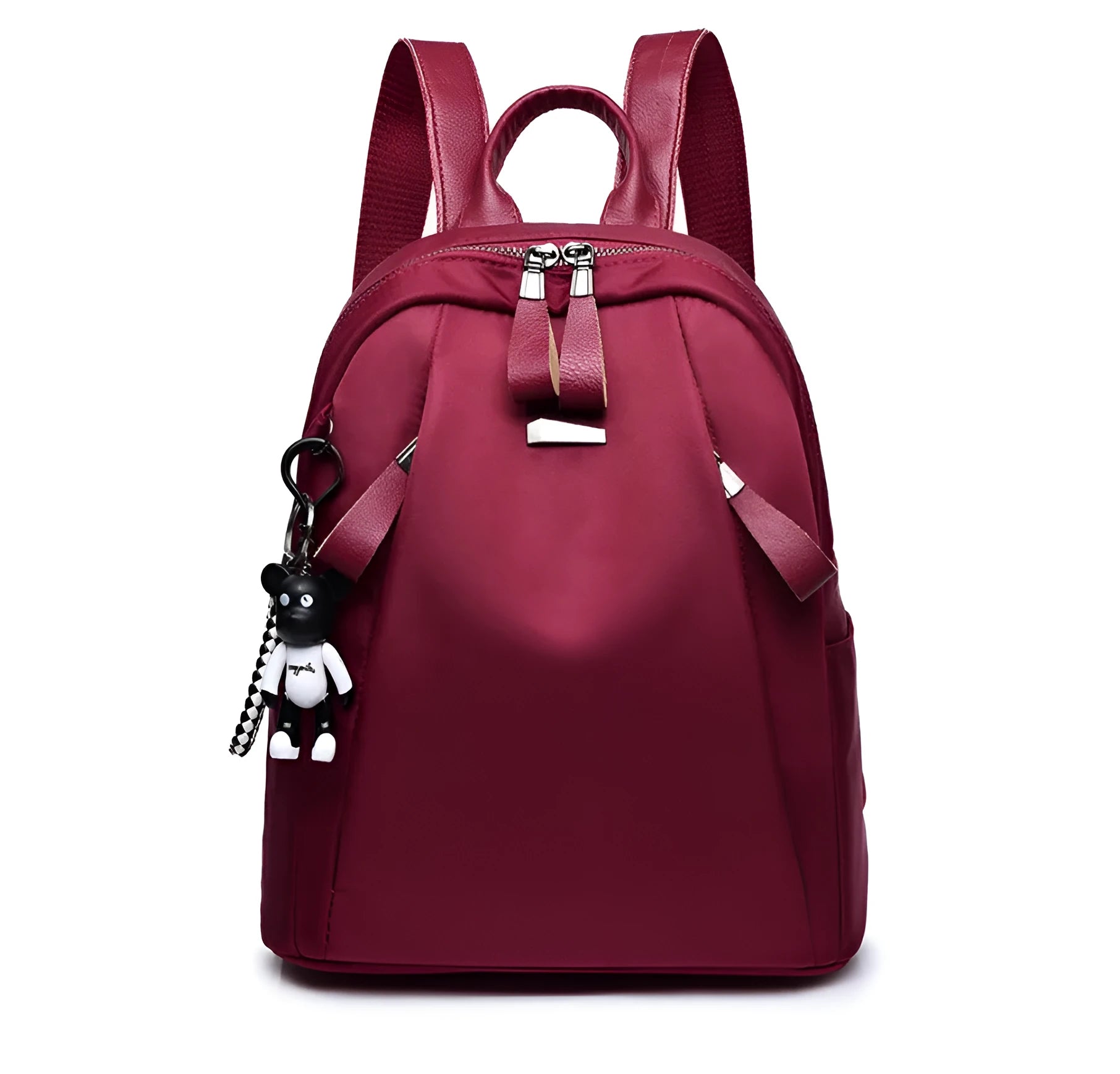 Medium Oxford cloth rucksack showing internal phone and ID compartments with dual straps