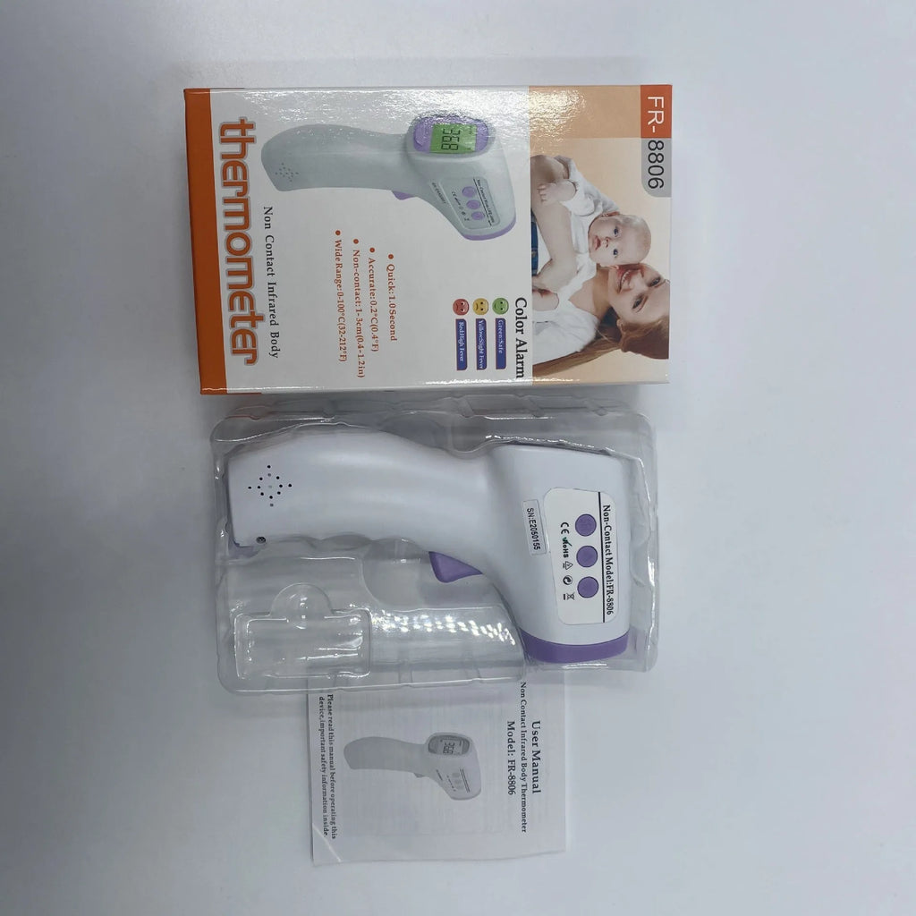 White digital thermometer for non-contact temperature measurement with LCD display