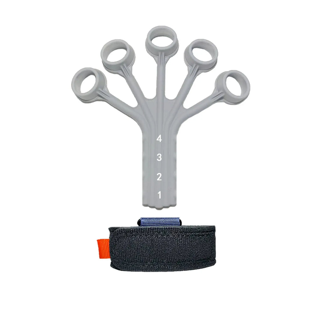 Silicone finger flexion extension trainer with adjustable belt for adult rehabilitation