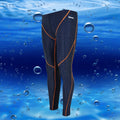 Men's black and grey line nylon cropped swimming trunks laid flat, briefs style.