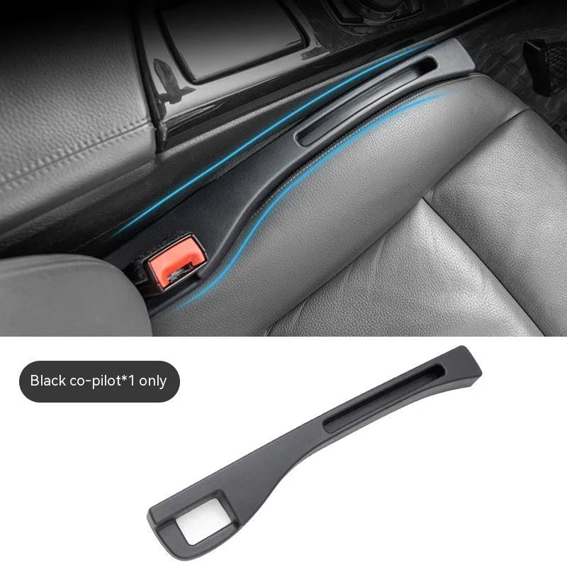 Black plastic car seat gap storage organiser box with handle