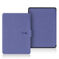 Linen leather style plastic protective case for Kindle Paperwhite with magnetic closure.