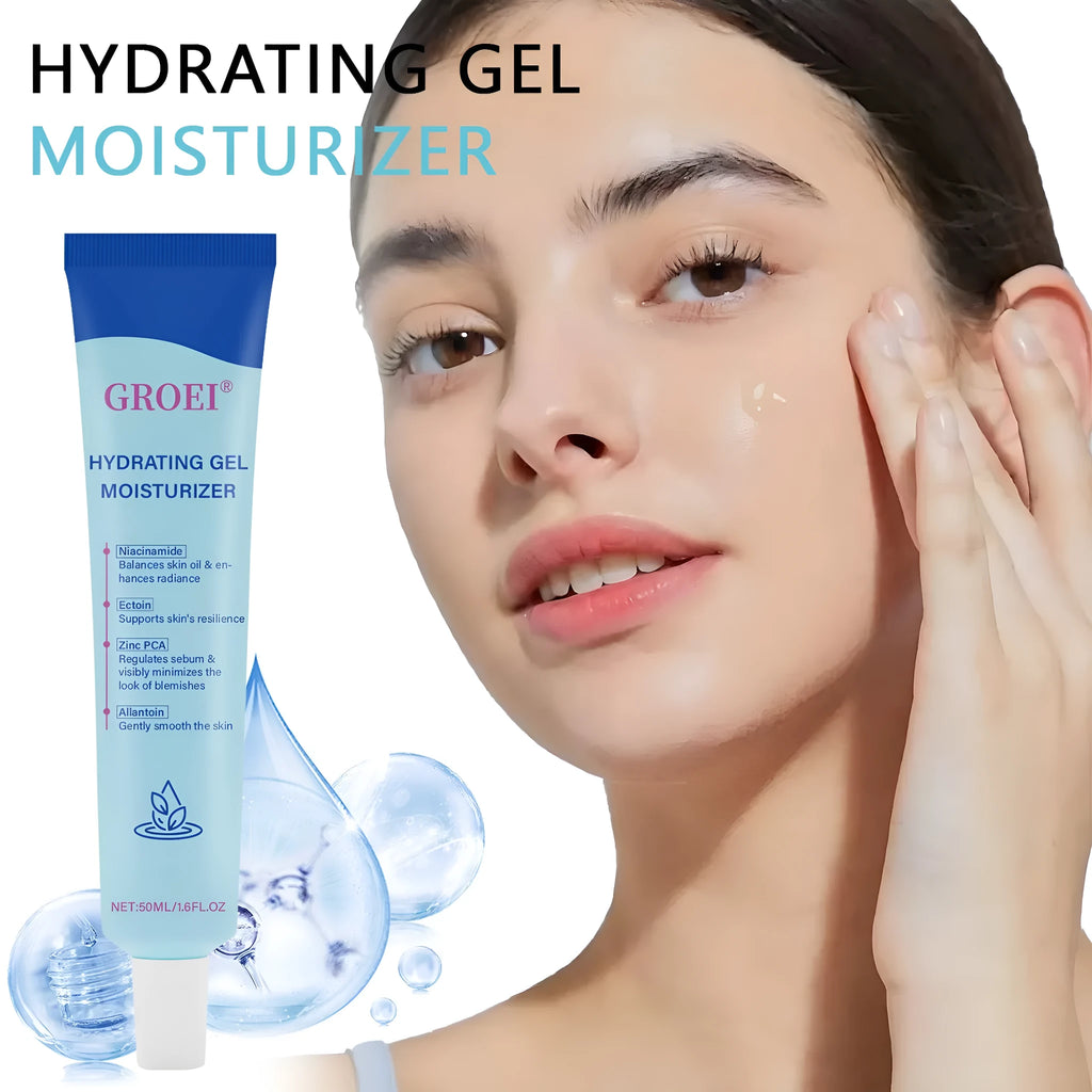 50ml tube of hyaluronic acid moisturising facial gel with clear gel texture