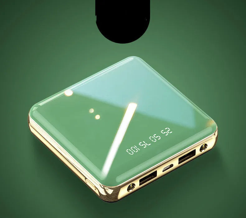 Square mini power bank 20000mAh with multi-U ports and plastic shell in blue green grey or red
