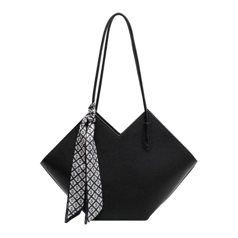 Women's large capacity shoulder bag in horizontal square shape showing black and brown colour options