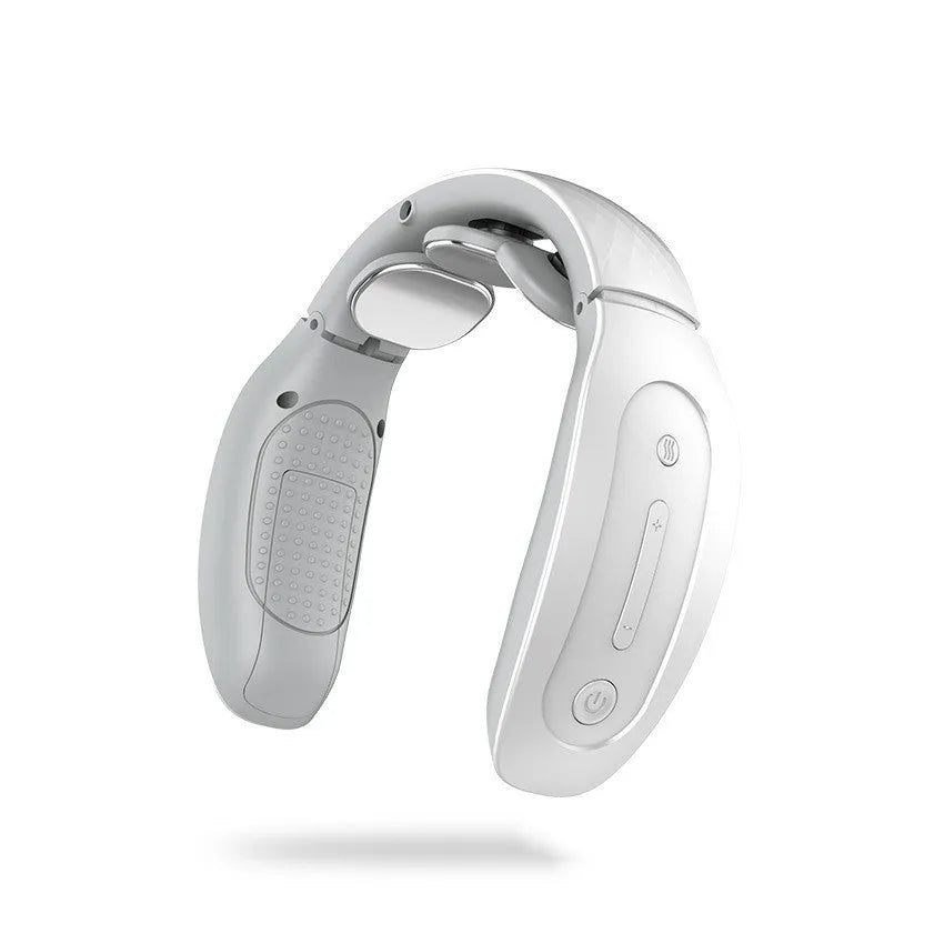 Intelligent cervical massager in red or white for neck and body relief with battery power