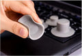 Grey durable plastic laptop cooling pad stand showing large and small non-slip pads.