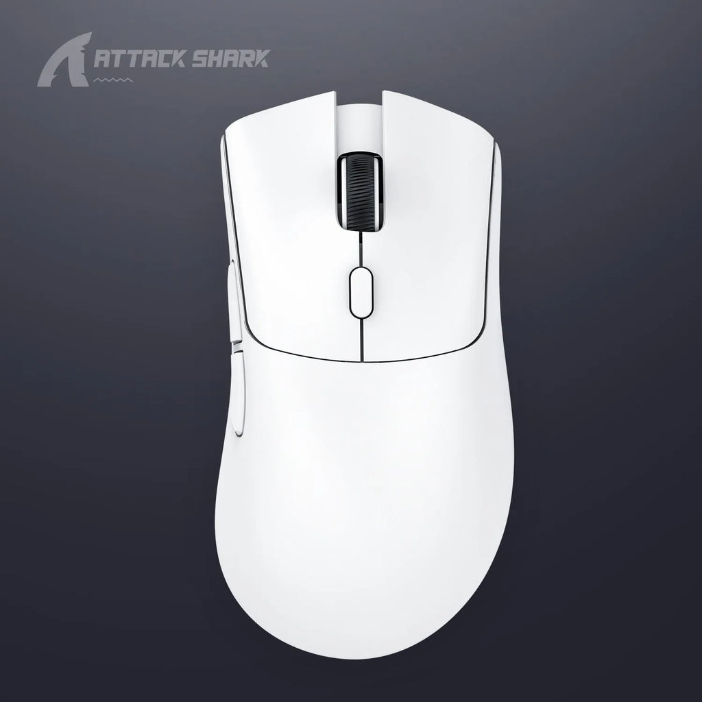 Attack Shark wireless three-mode gaming mouse in black, red or white colours