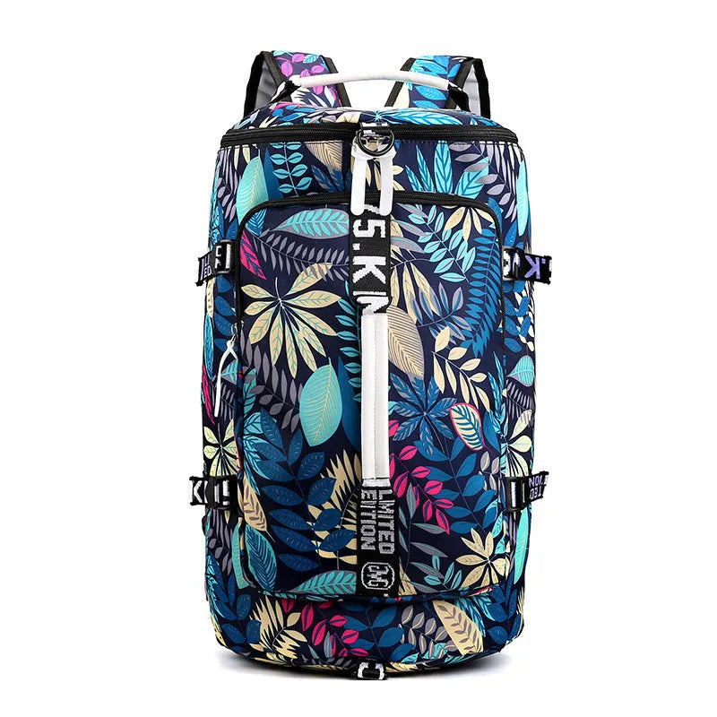 Waterproof nylon gym backpack with separate shoe compartment and combination lock in multiple colour options