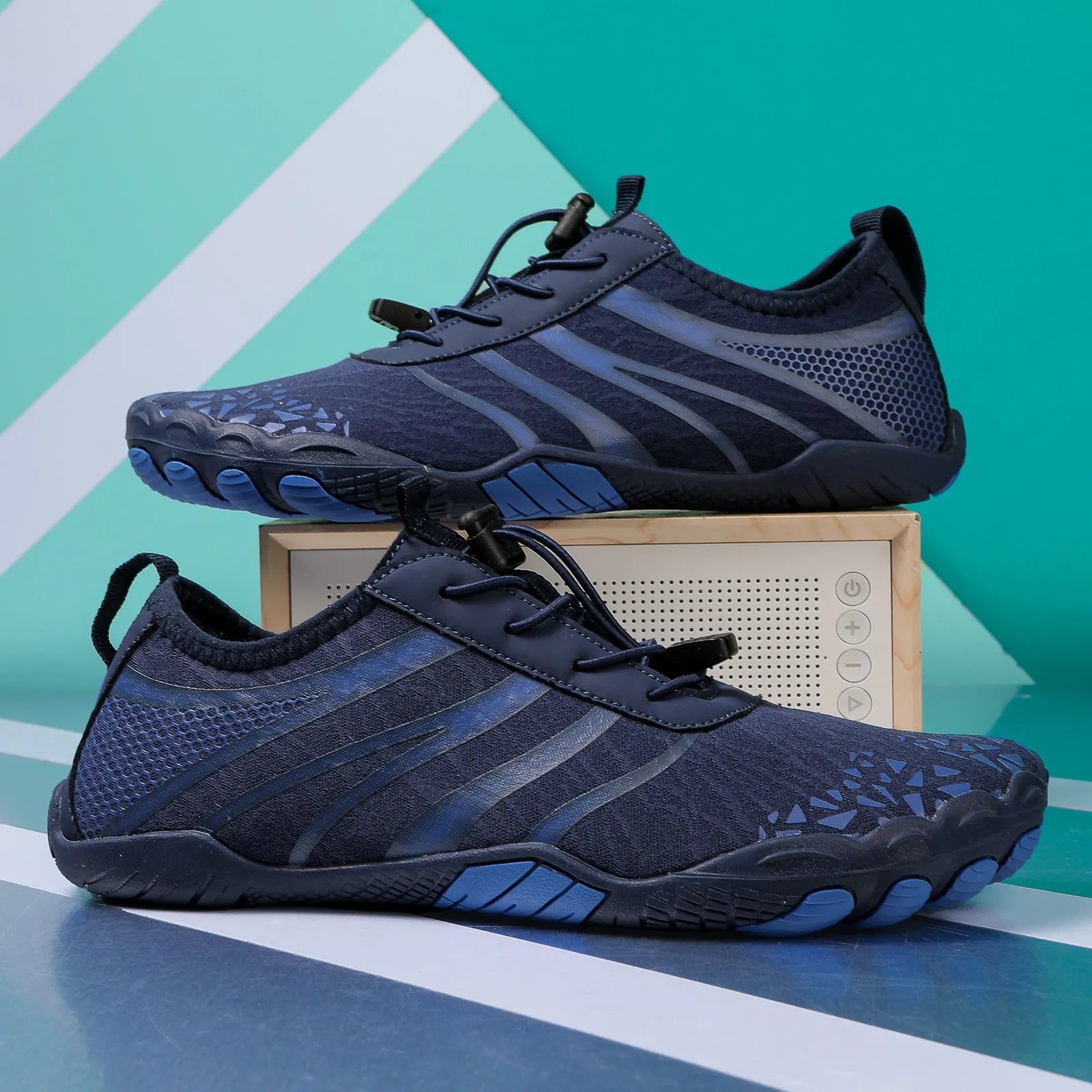 Casual beach running shoes with Lycra stretch fabric upper in multiple colour options