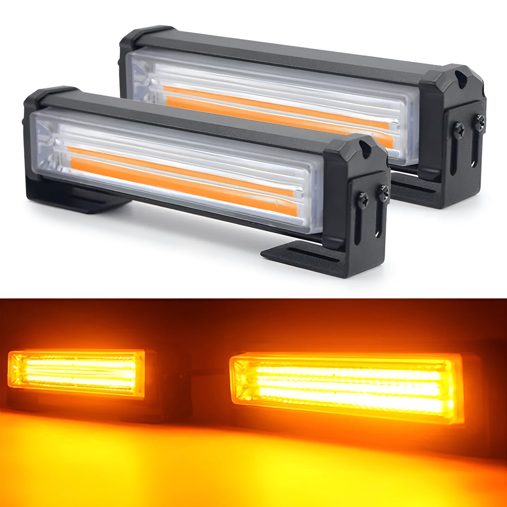 Yellow aluminium alloy strobe warning light for trailers with 160mm diameter housing