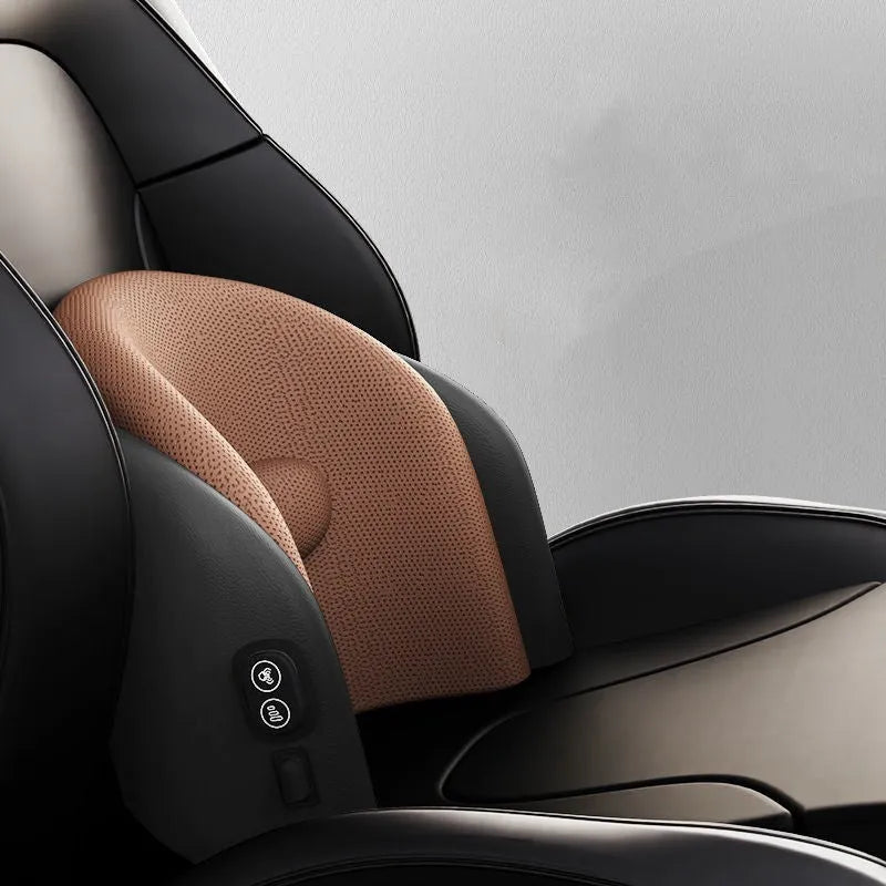 Car seat massage cushion with headrest and lumbar support in memory cotton