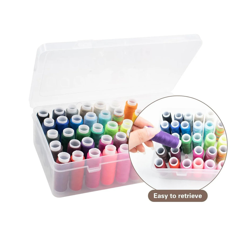 Plastic embroidery storage box with 42 compartments for organising sewing threads and accessories