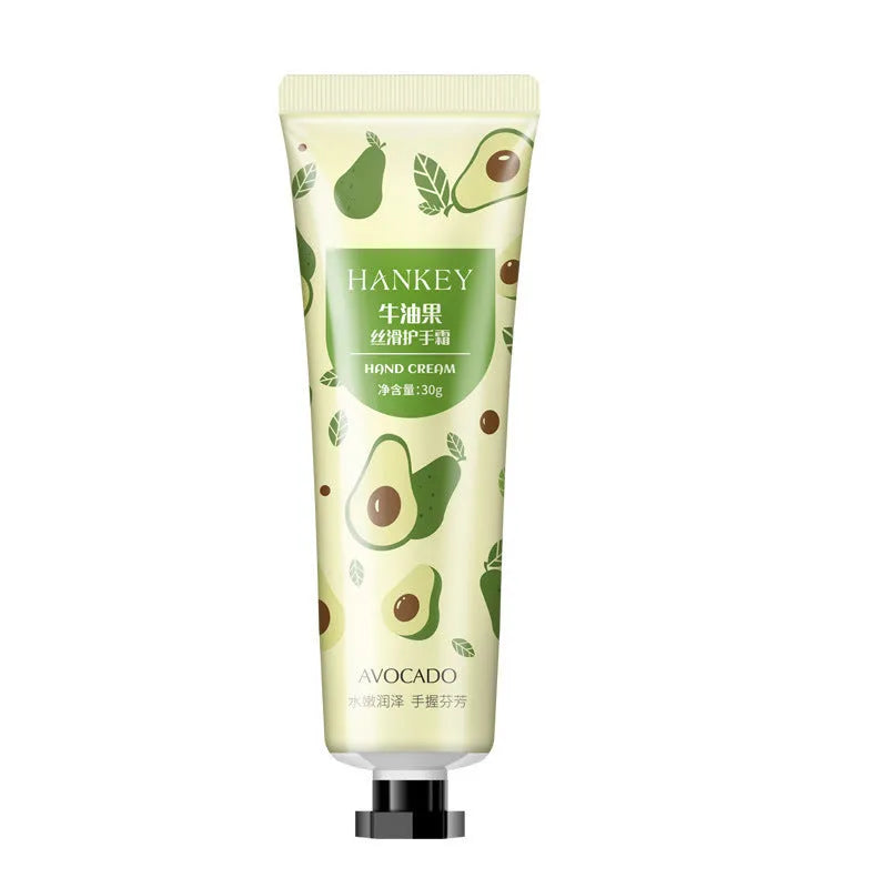 30g tube of fruit-based hand cream with eleven formula options including avocado and green tea