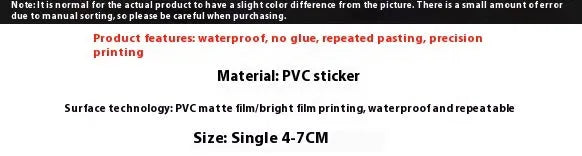 Fresh candy small object decorative waterproof stickers in 4-7cm sizes, pack of 50 sheets