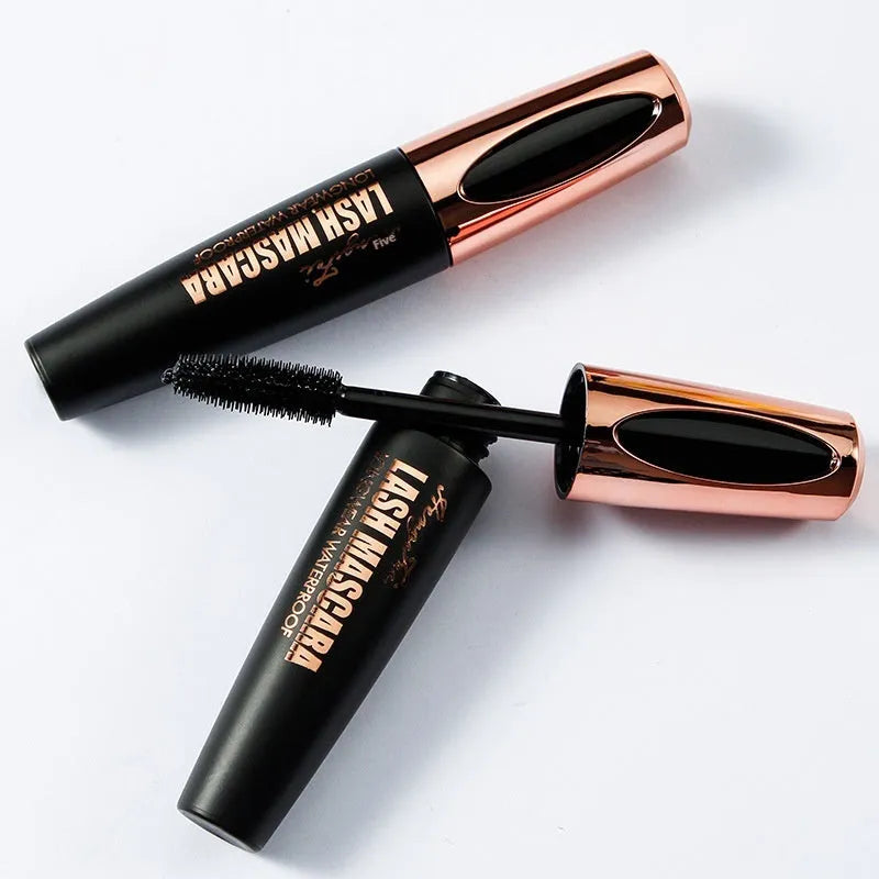 Black waterproof curling mascara with sweat-proof smudge-resistant formula in packaging