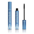 Black dual-function eyelash brush and comb beauty tool with compact design