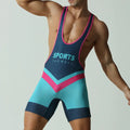 Men's quick-dry polyester sports vest jumpsuit in dream blue, cyan, or black colours