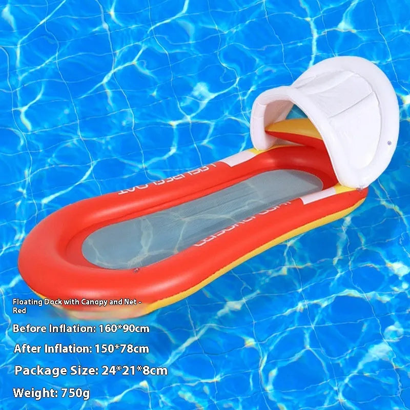 PVC inflatable floating row with thick sequins and wave design in multiple colour patterns