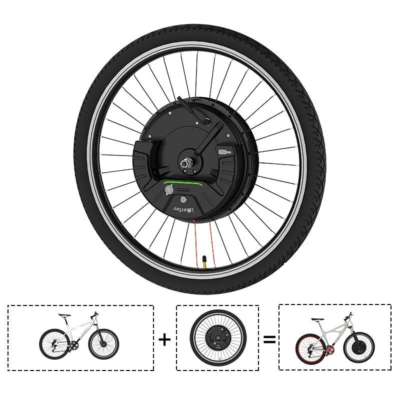 Yunzhilun micro-power bicycle conversion kit for 26-inch wheels with lithium battery and alloy hub motor.