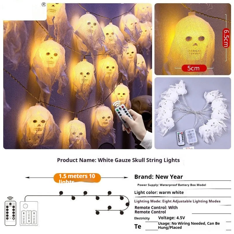 Halloween coloured LED lights with plastic shell for indoor wall decoration with battery box