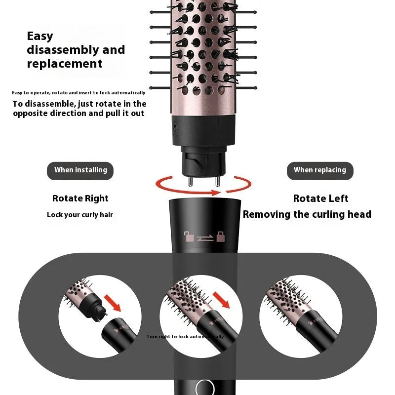 Automatic large wave hair curler in rose gold colour with three headbands for home styling