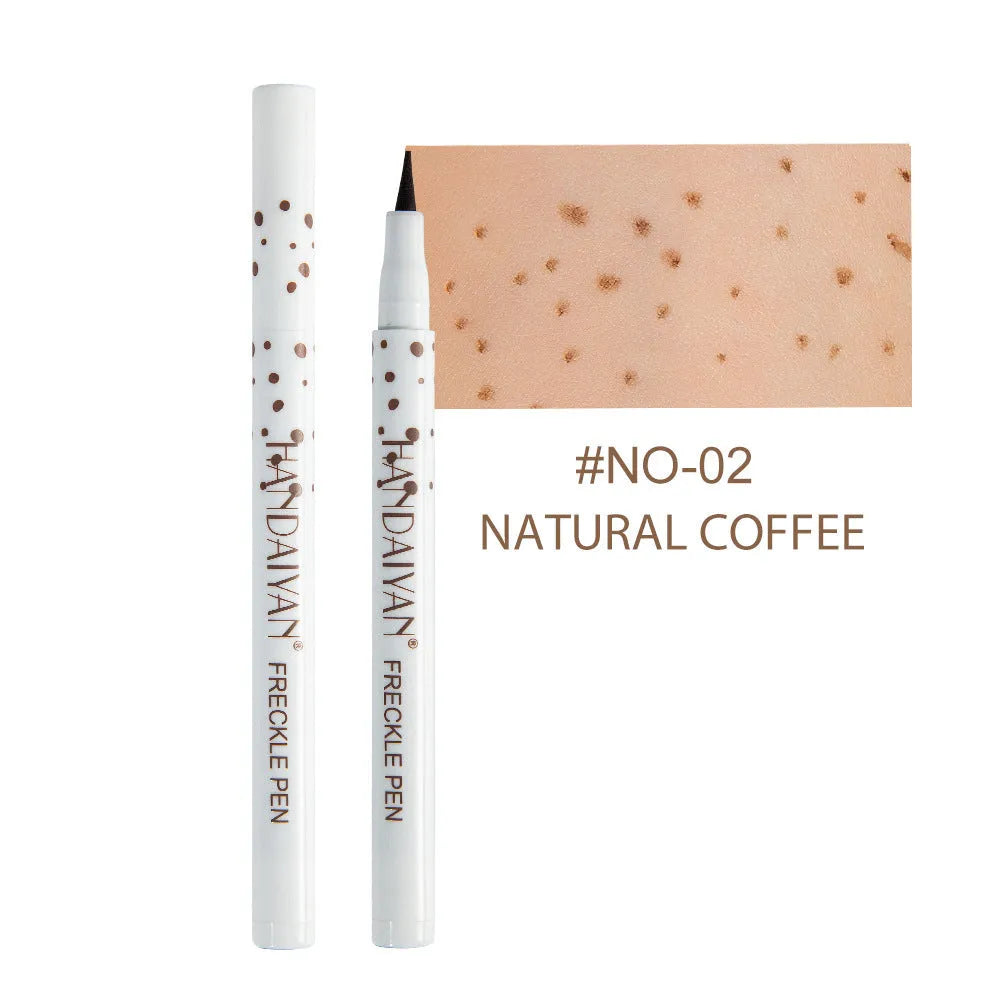 Dark brown freckle pen cosmetic marker for creating realistic false freckles on face and body