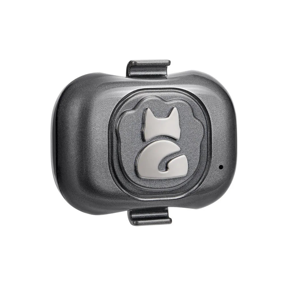 Black pet GPS locator with hanging rope for dog or cat tracking