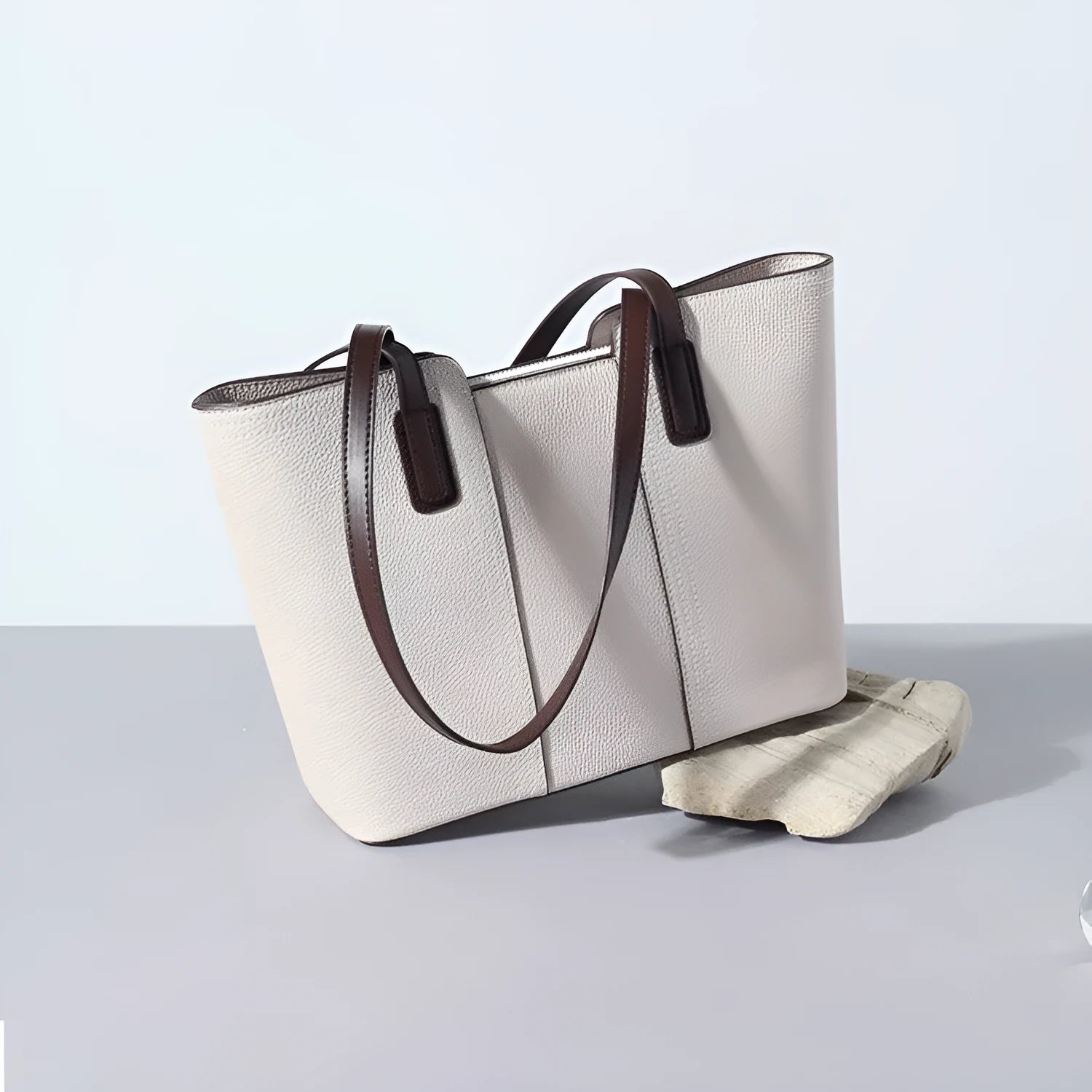 Women's genuine leather shoulder bag in box-type design with mobile phone compartment, shown in multiple colour options