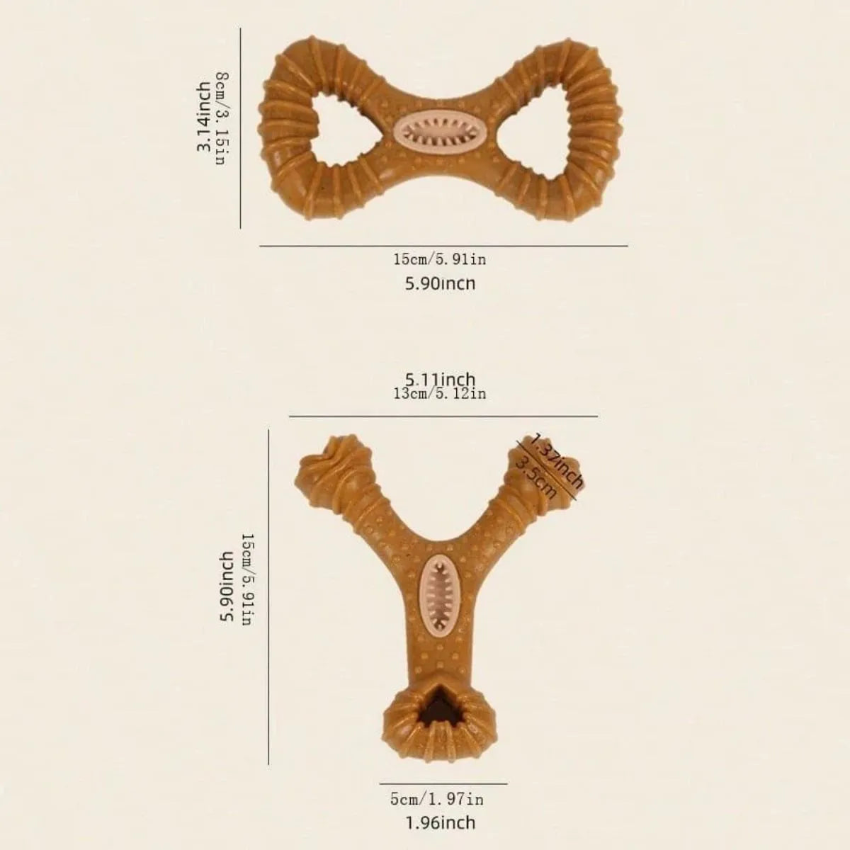 Rubber dog chew toy in 8-shape and Y-shape designs for dental cleaning and interactive play
