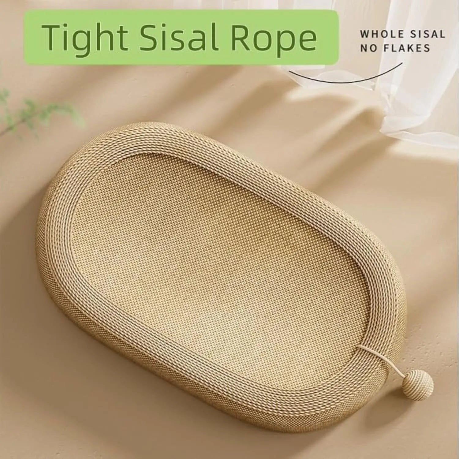 Ultra large natural sisal cat scratching board with lounge platform top.