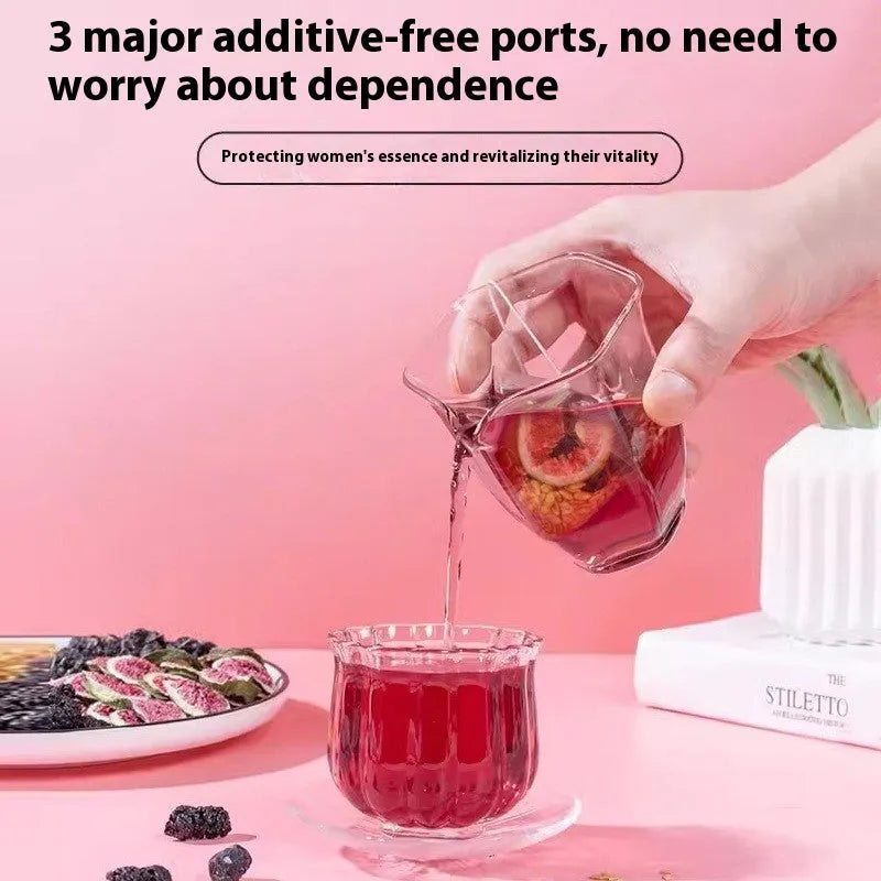 Black wolfberry herbal tea blend with mulberry, fig and flaxseed in tea bags with free cup
