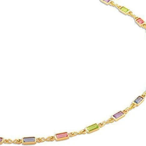 Geometric crystal pendant necklace for women with alloy chain, shown in a random colour.