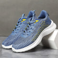 Women's lavender purple Flyknit running shoes with striped pattern and EVA sole