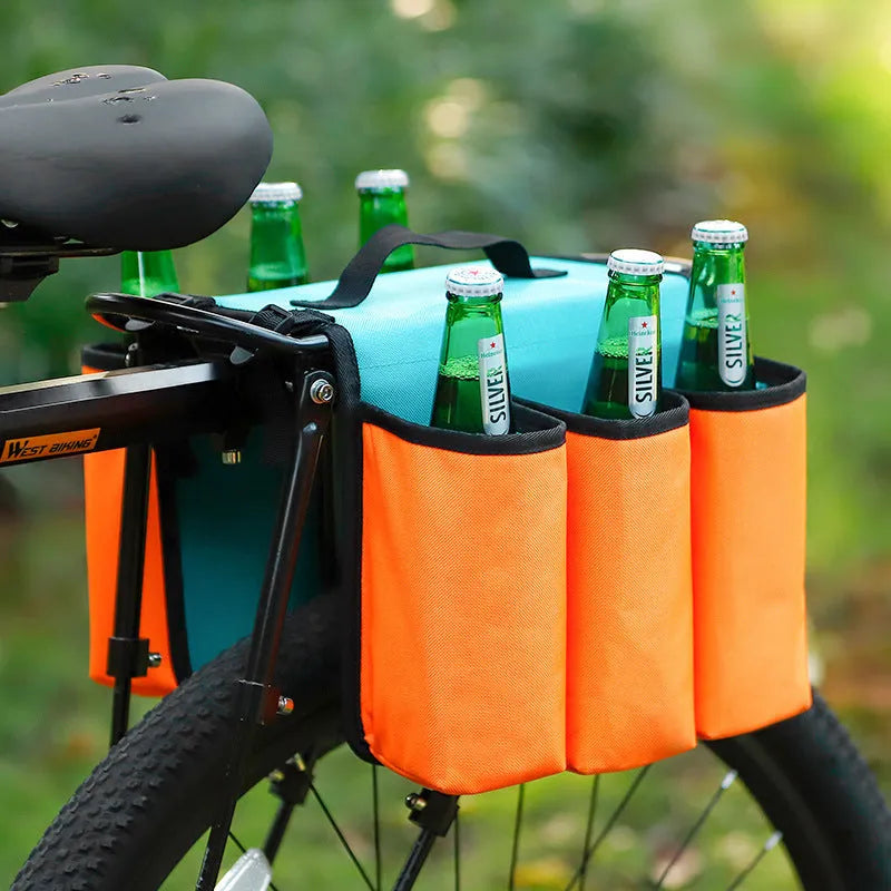 Black and blue orange bicycle double-sided beverage anti-scratch shelf bag with 2L capacity
