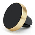 Magnetic car air vent mobile phone holder in rose gold, gold, black, red, or silver.