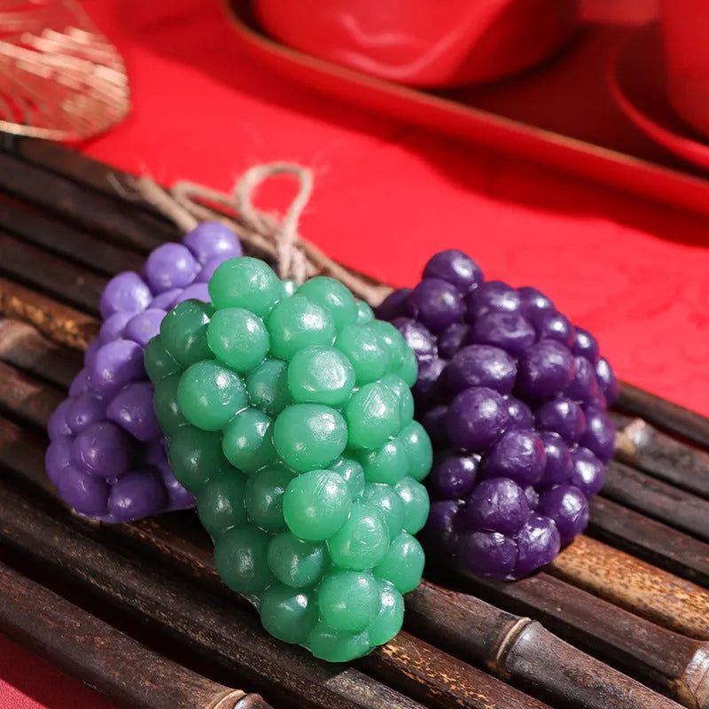 Purple and green handmade grape cluster soap bar weighing 80g