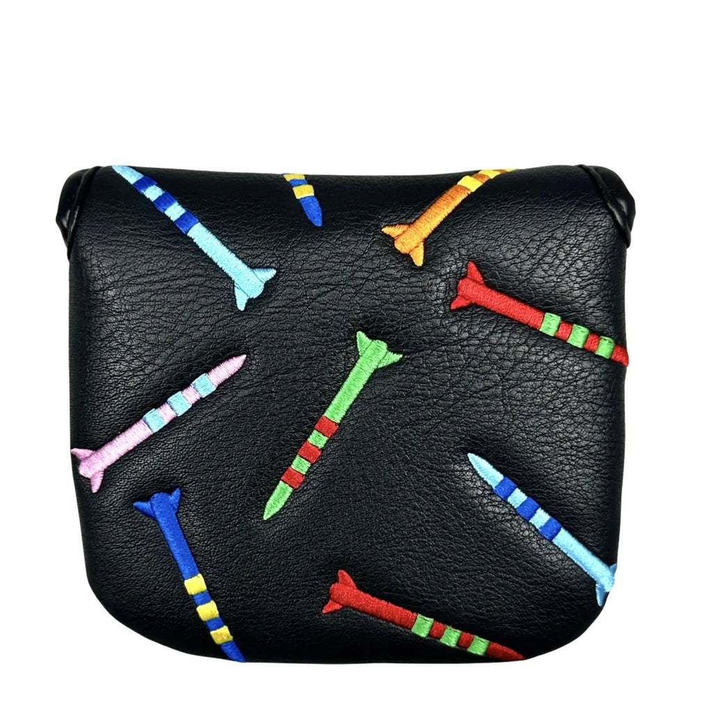 Black and white golf putter protective sleeve made from PU leather