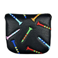 Black and white golf putter protective sleeve made from PU leather