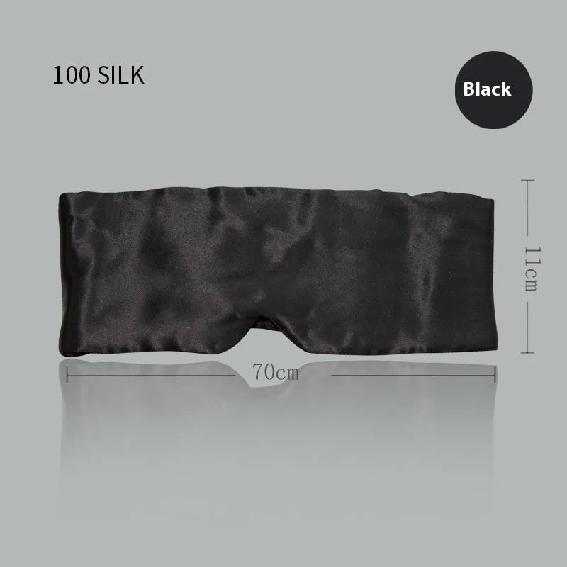 Mulberry silk sleep eye mask shown in one of seven available colours.