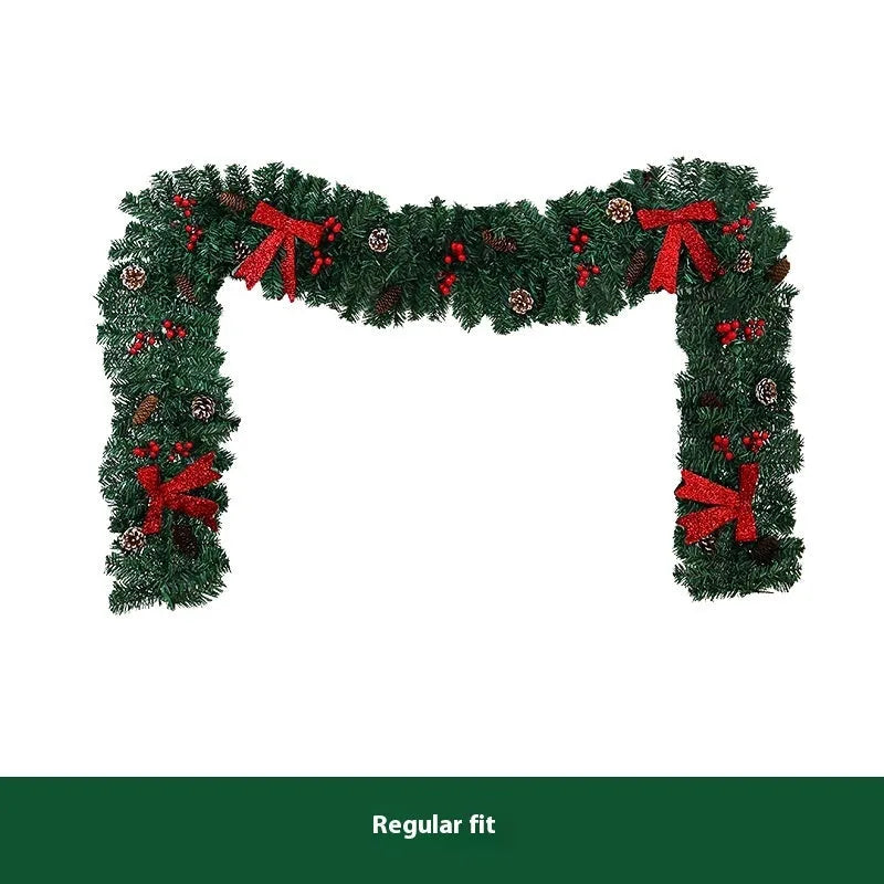 70cm tall Christmas rattan decorative cane with pine cone and red bow, shown on a festive table setting.