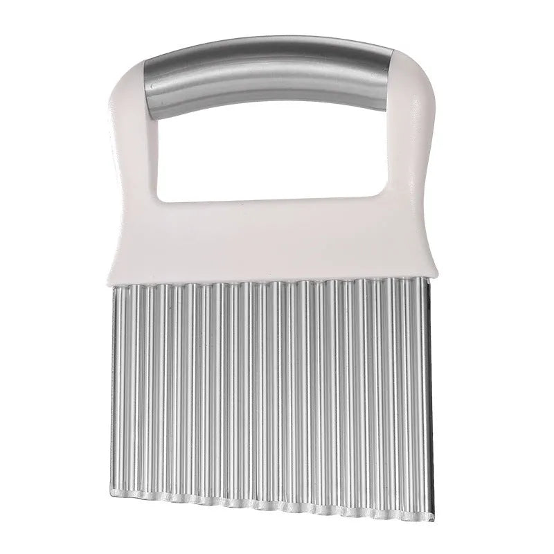 Stainless steel potato wave knife for making crinkle cut chips and waffle fries
